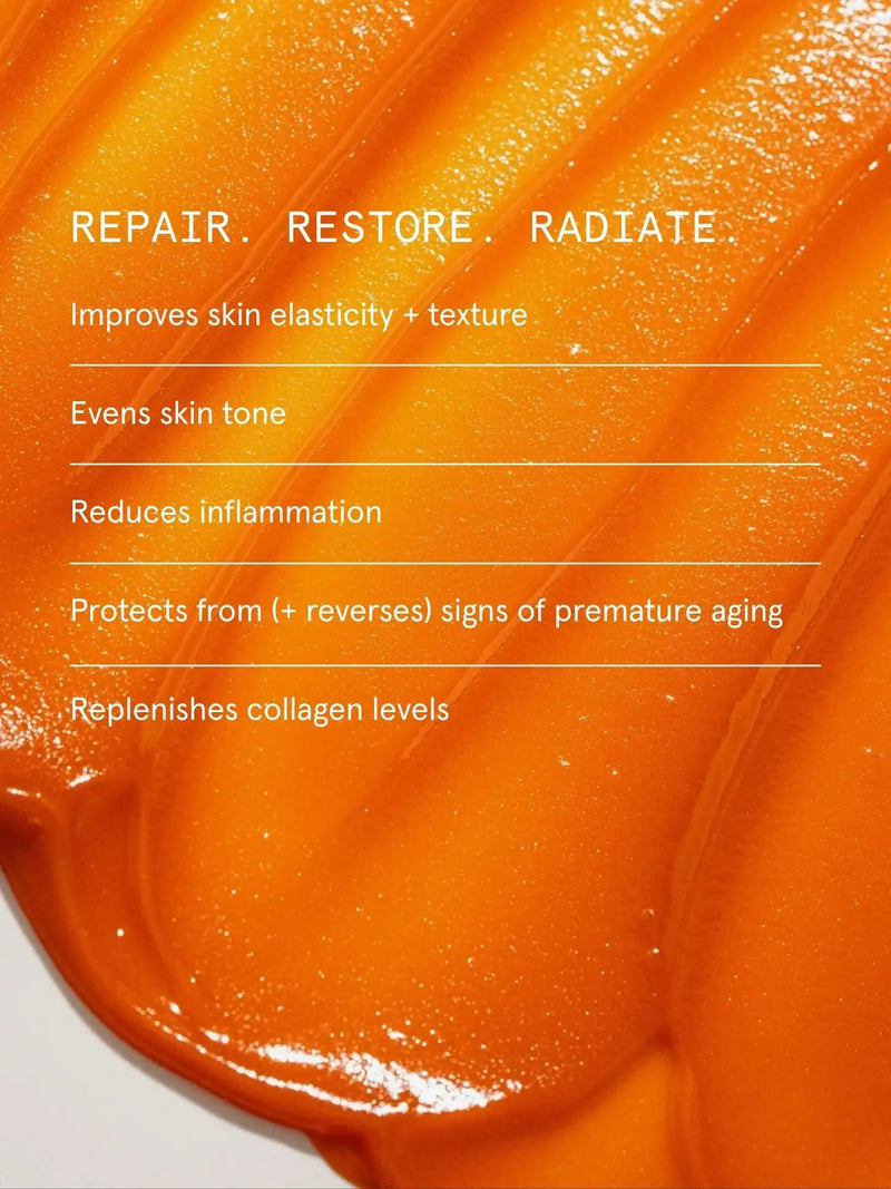 Close-up of Primally Pure Antioxidant Balm Texture with text highlighting skincare benefits