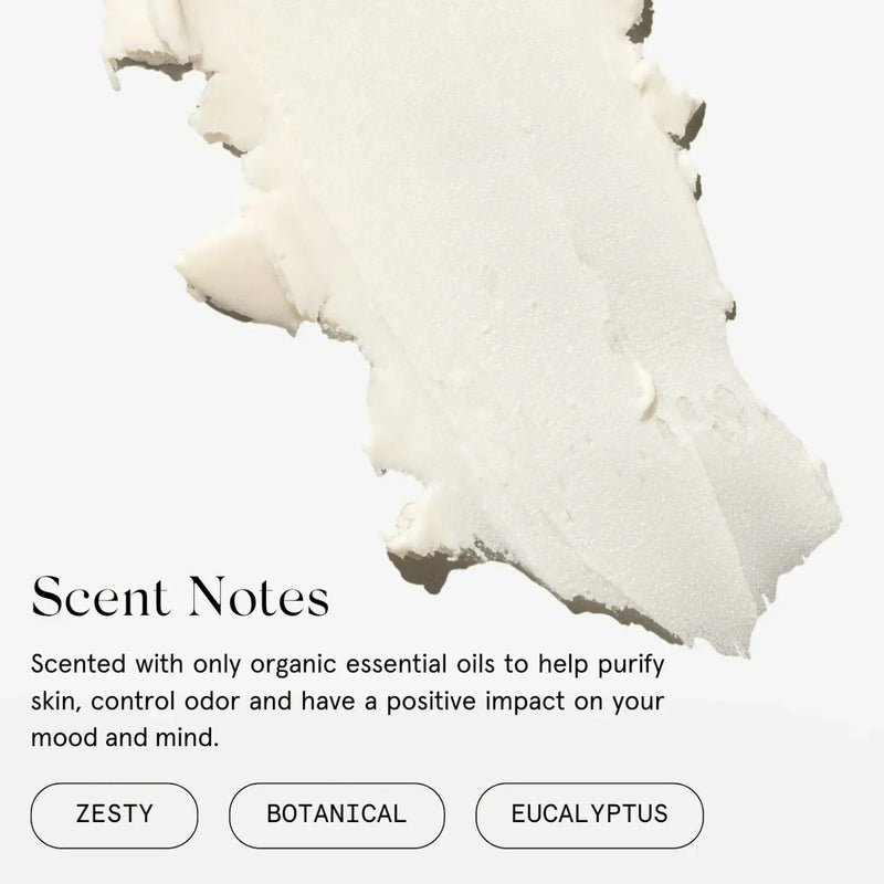 A close-up of a textured Bergamot + Eucalyptus Deodorant Deodorant Primally Pure
