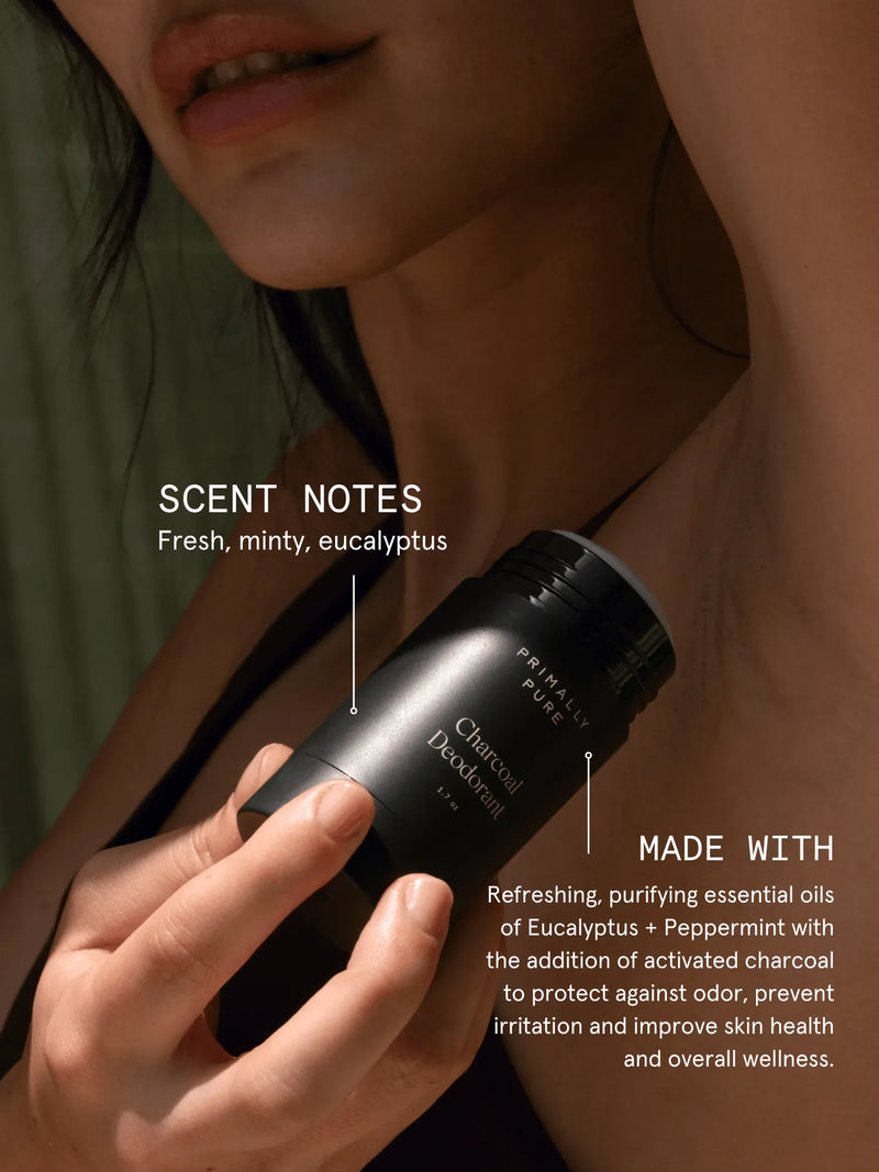 Charcoal Deodorant Primally Pure - Natural deodorant, aluminum-free deodorant with tallow - 40,000 5-star reviews