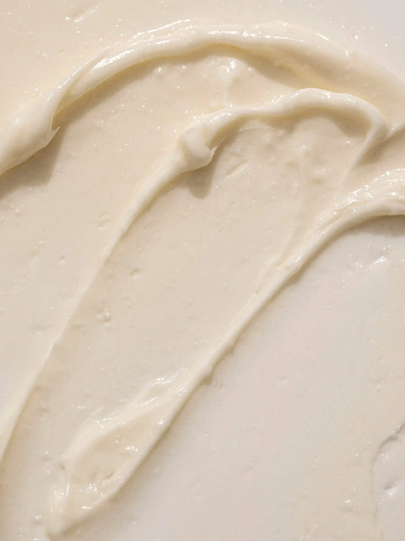 Close-up of smooth, creamy Citrus + Mint Body Butter texture