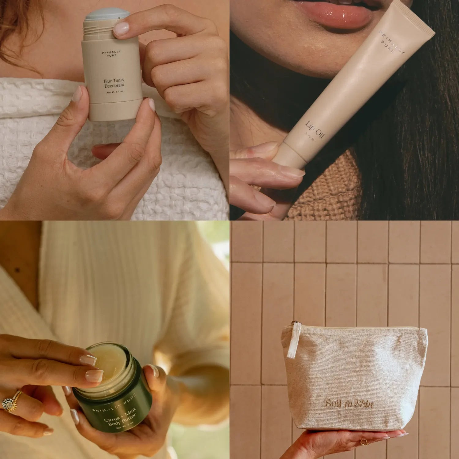 Clean Start Primally Pure Beginner Bundle with 3 best-selling products and a Soil to Skin Bag