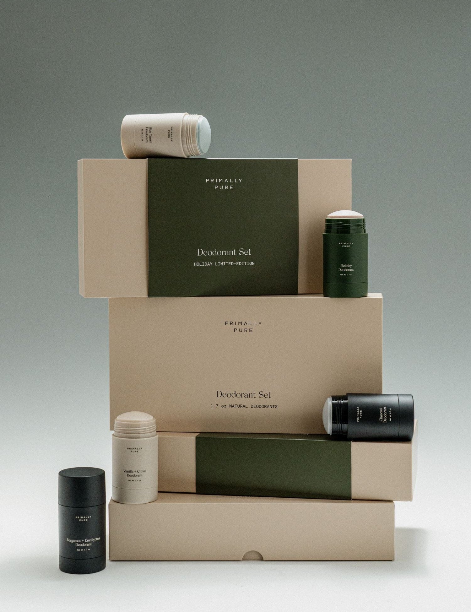 Deodorant Set Bundle Primally Pure - Clean Deodorant Set of Best Selling Natural Deodorant