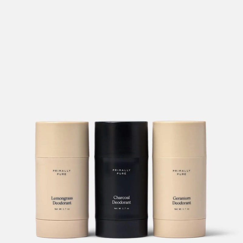 Deodorant Trio Primally Pure Deodorant Bundle and a discount price for 3 natural deodorants with thousands of 5-star reviews