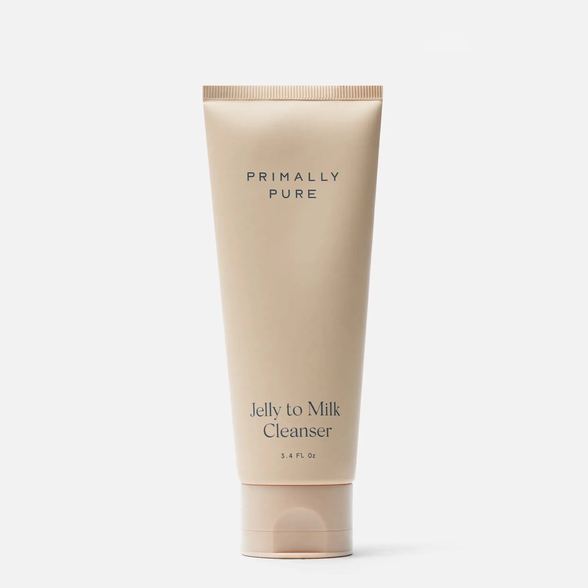 Primally Pure Jelly to Milk Cleanser in a 2.4 fl oz squeeze tube, shown on a clean white background.
