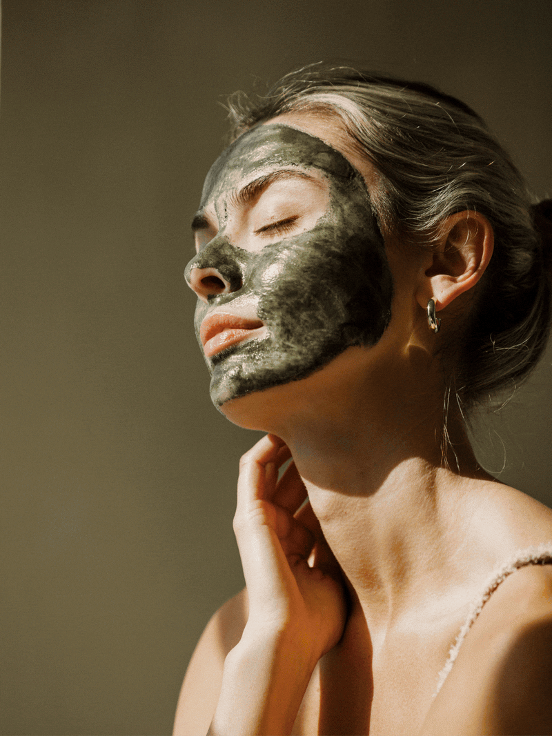 Primally pure skin specific face masks applied to model faces