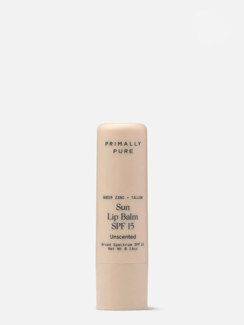 Sun Lip Balm SPF 15 Unscented Lip Sunscreen Primally Pure - Beef tallow sunscreen