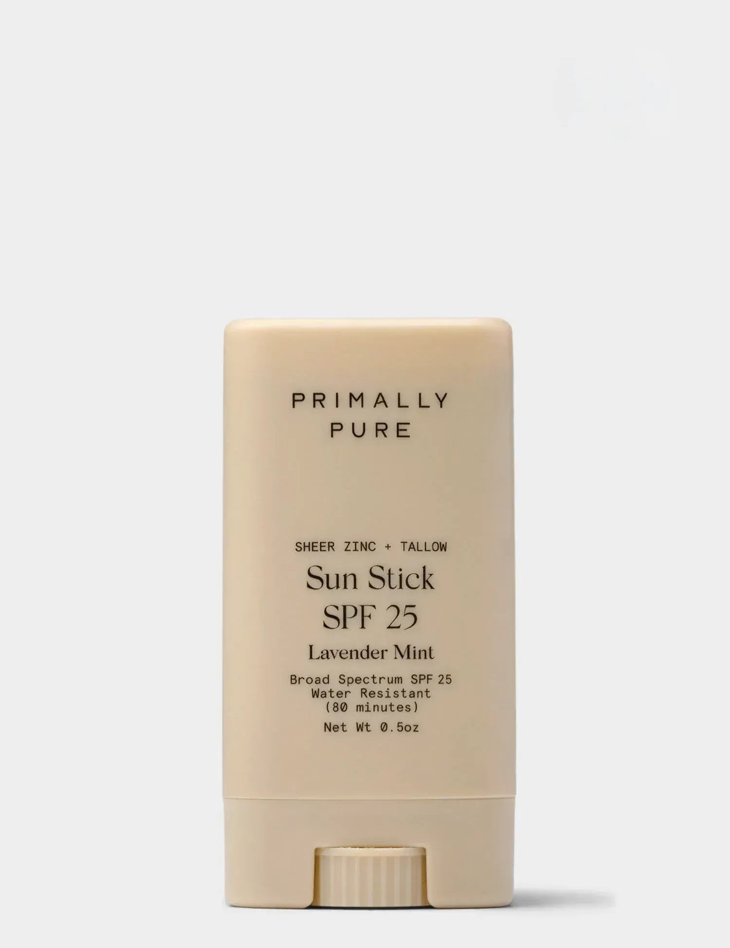 Primally Pure Tallow Based Mineral Sun Stick SPF 25 Lavender Mint on a white background