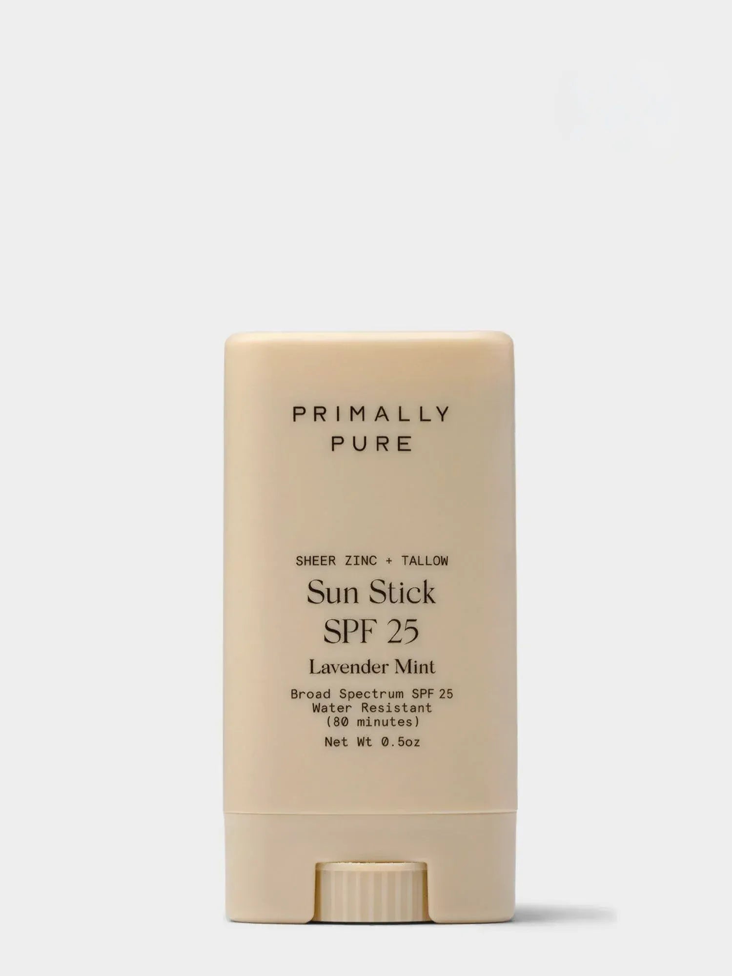 Primally Pure Tallow Based Mineral Sun Stick SPF 25 Lavender Mint on a white background