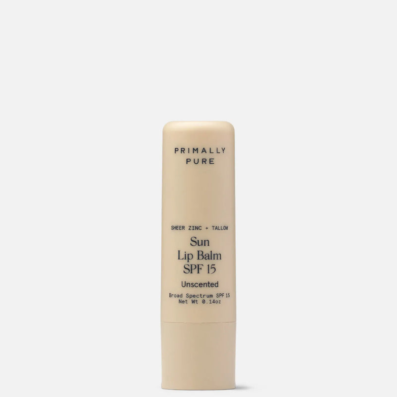 Sun Lip Balm SPF 15 Unscented Lip Sunscreen Primally Pure - Beef tallow sunscreen