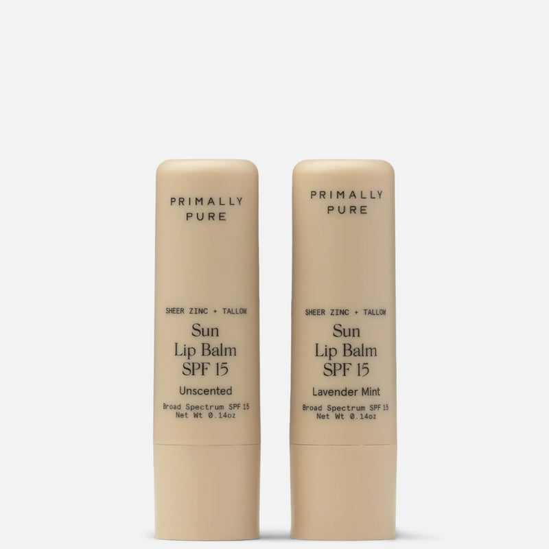 Sun Lip Balm SPF 15 Unscented Lip Sunscreen Primally Pure - Beef tallow sunscreen