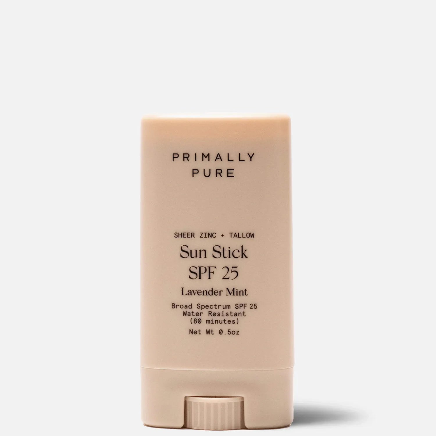 Primally Pure Tallow Based Mineral Sun Stick SPF 25 Lavender Mint on a white background
