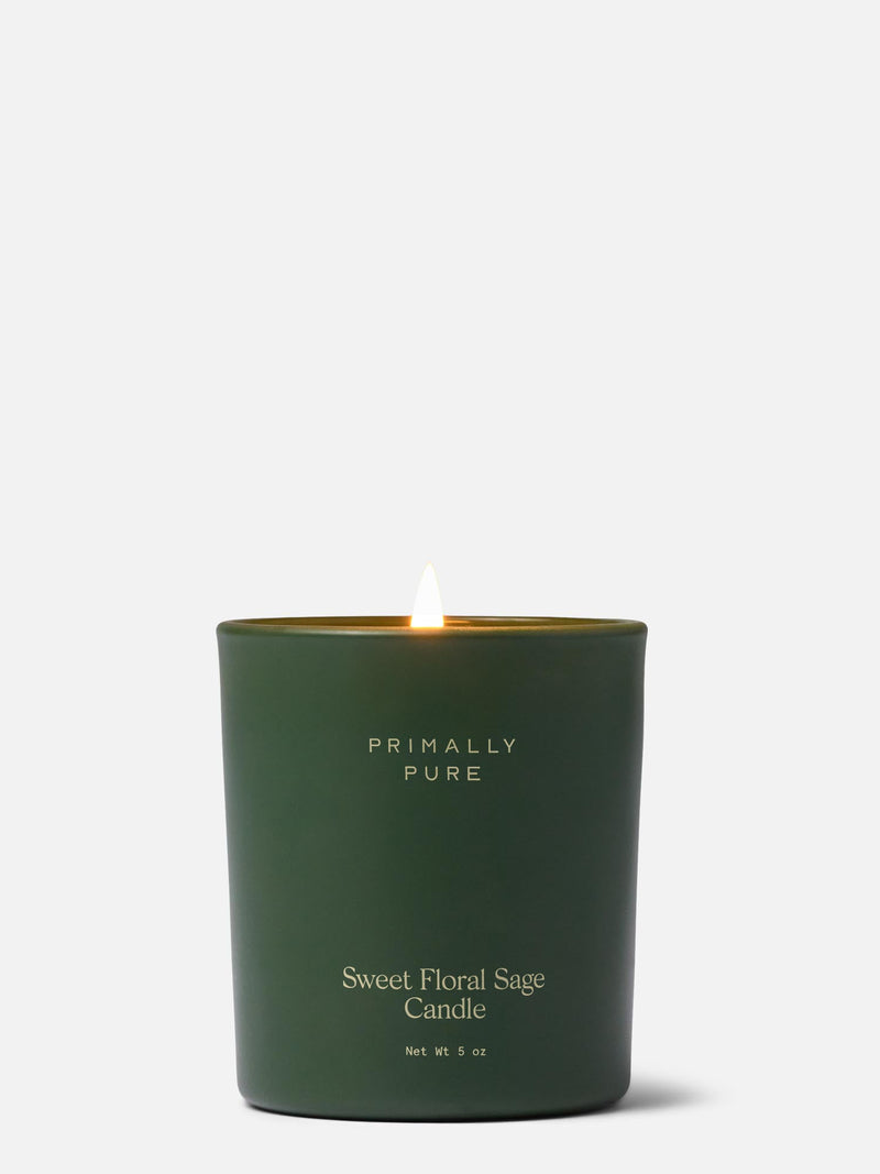 Primally Pure Sweet Floral Sage 5oz Non-Toxic Beeswax Candle