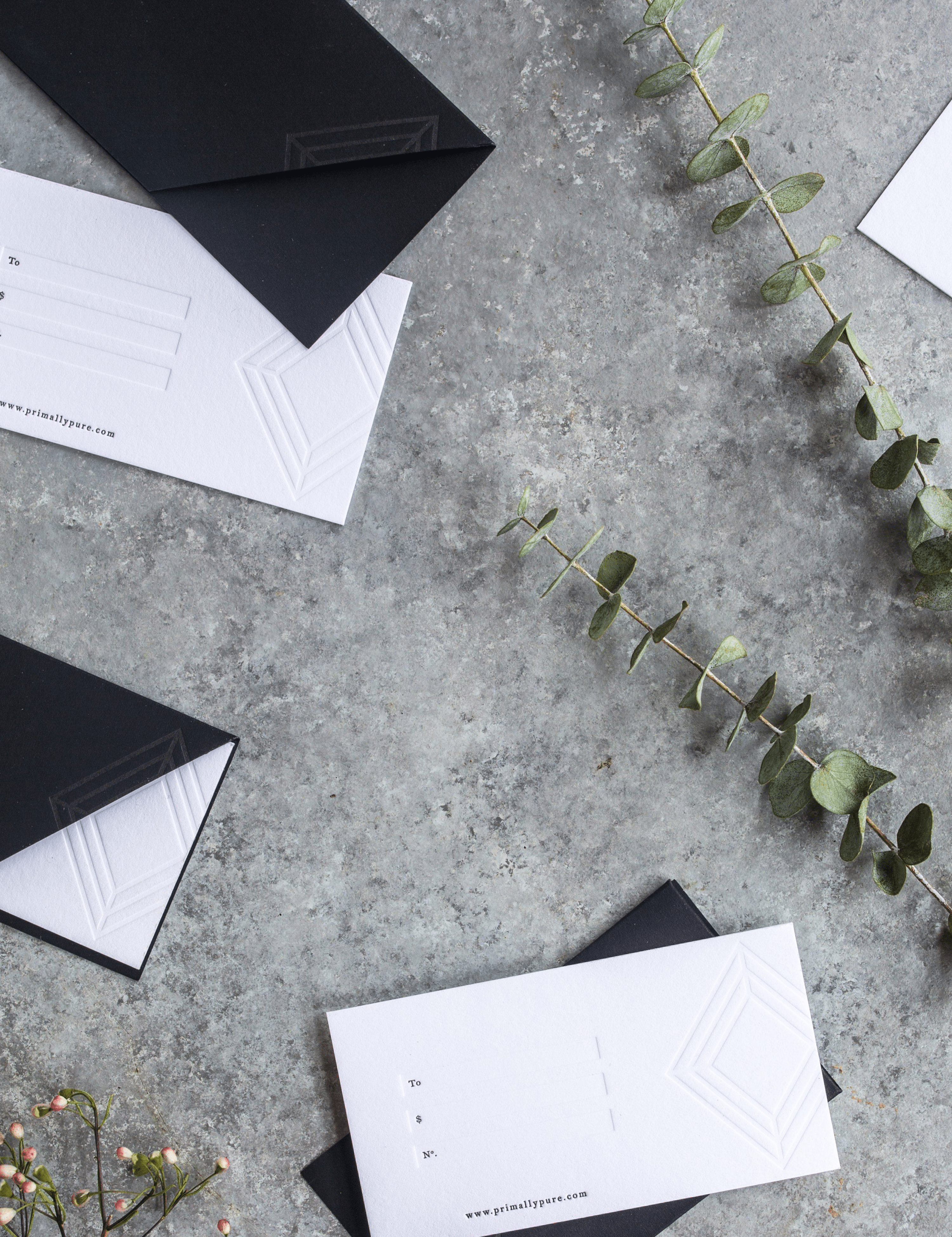 Letterpress Gift Card Gift Cards primally pure 